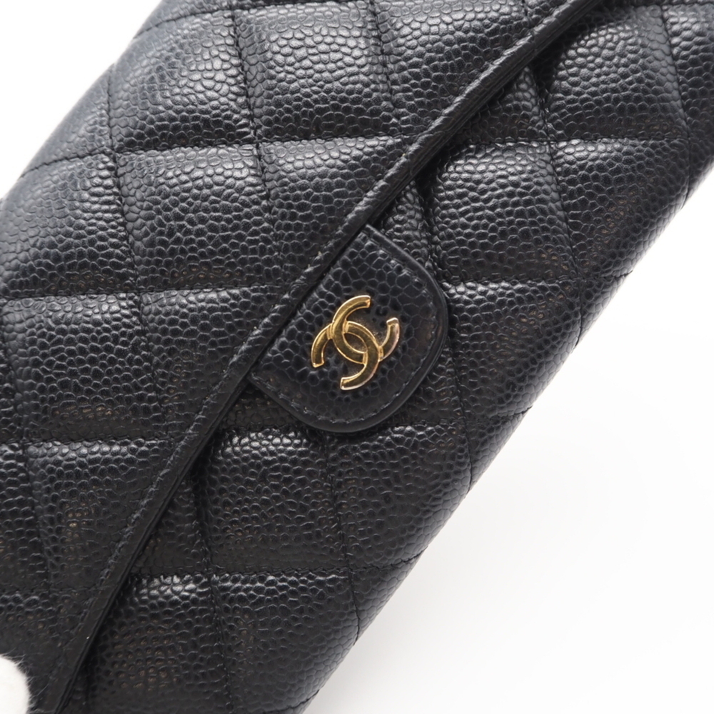 CHANEL Authentic Black Caviar Leather Wallet - Picture 9 of 14